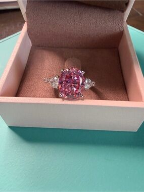 Solara .925 Sterling Silver 3 ct. Rose Moissanite Stone Ring - Size 7